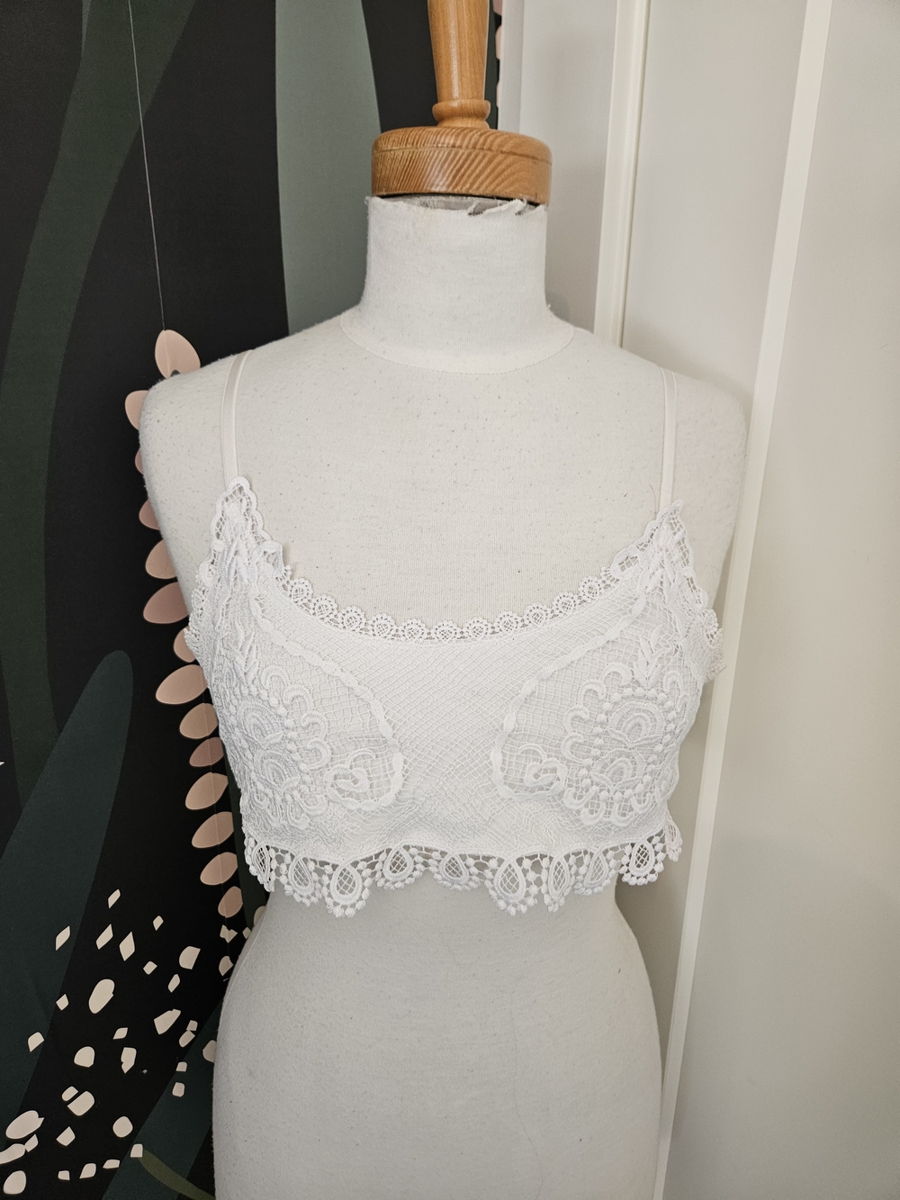 Topshop White Lace Bralette - Floral Crochet Crop